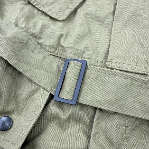 JQMD Green Vintage Military Jacket Men's Size 40R Full Zip Snap Cotton